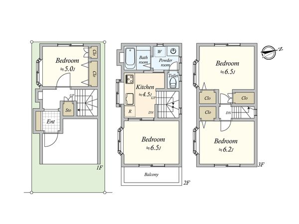 大田区大森北3丁目戸建 間取図(平面図) 間取図(平面図)