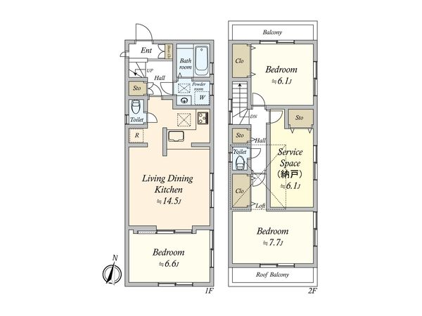 大田区中央5丁目 戸建 間取図(平面図) 間取図(平面図)