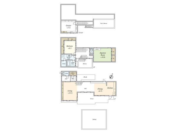 大田区中央6丁目 戸建 間取図(平面図) 大田区中央6丁目 戸建 間取図(平面図)