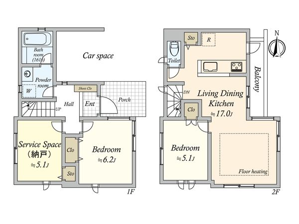 大田区中馬込3丁目戸建 間取図(平面図) 間取図(平面図)