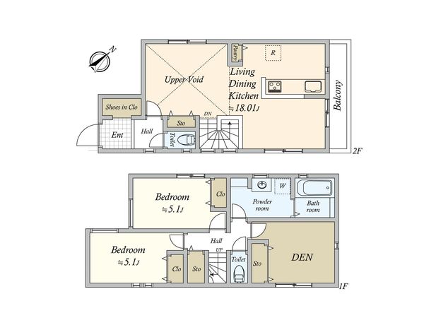 大田区中央5丁目 新築戸建2号棟 間取図(平面図) 大田区中央5丁目 新築戸建2号棟 間取図(平面図)