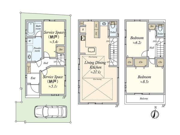 大田区大森北3丁目 新築戸建 間取図(平面図)