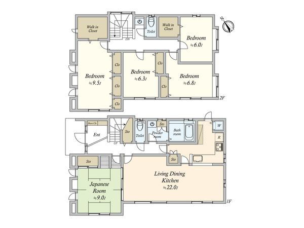 大田区北馬込1丁目戸建 間取図(平面図)