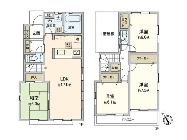 川口市安行出羽1丁目戸建 間取図(平面図) 川口市安行出羽1丁目戸建 間取図(平面図)