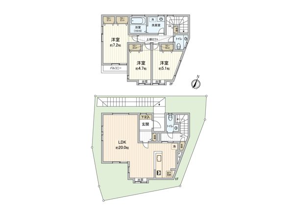 大田区山王4丁目新築戸建 間取図(平面図) 大田区山王4丁目新築戸建 間取図(平面図)