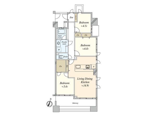 サンクタス大森ヴァッサーハウス 間取図(平面図) 間取図(平面図)