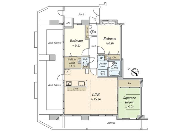 クレストフォルム大森平和の森公園 間取図(平面図) 間取図(平面図)