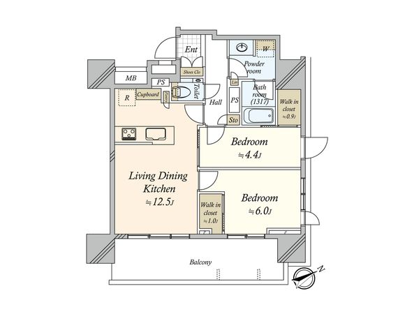 パークタワー大森 間取図(平面図)