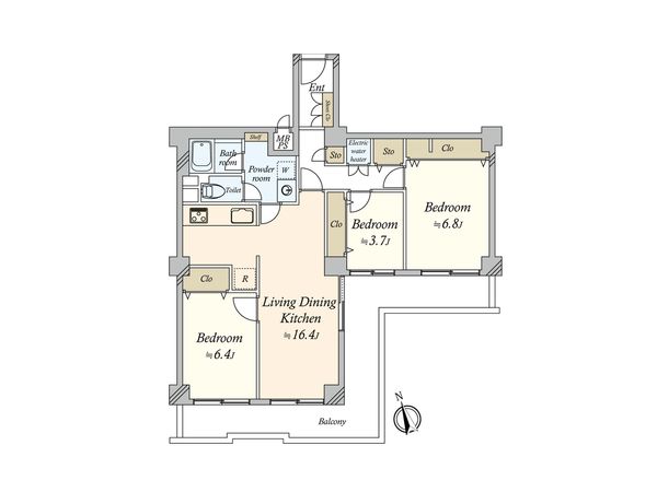 南馬込スカイハイツ 間取図(平面図) 間取図(平面図)