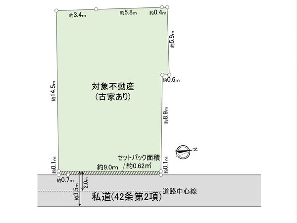 大田区北千束1丁目古家付き土地 区画図 大田区北千束1丁目古家付き土地 区画図