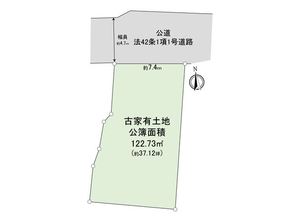 大田区北千束1丁目古家付き土地 区画図