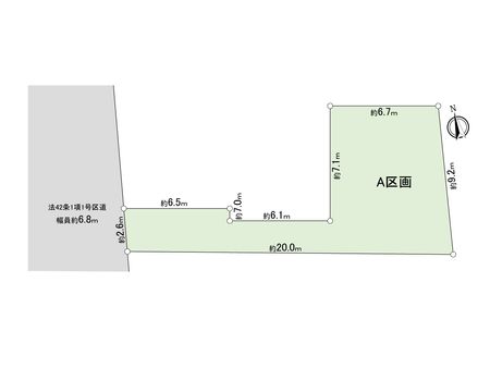 大田区上池台3丁目土地 地型図