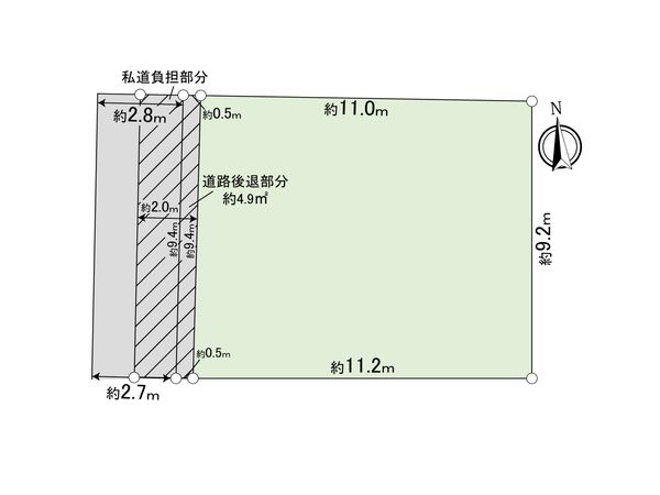 品川区旗の台2丁目古家付き土地 区画図