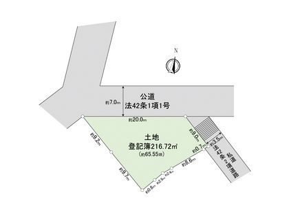 大田区上池台3丁目古家付き土地 区画図