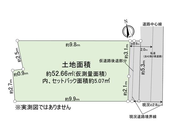 大田区北千束一丁目古家付き土地 区画図 大田区北千束一丁目古家付き土地 区画図