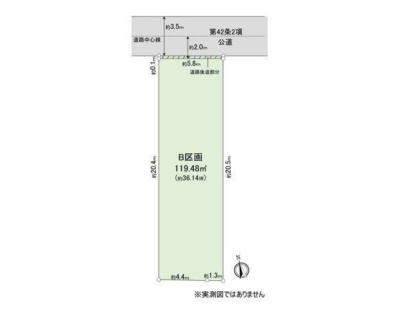 大田区南千束2丁目土地 B区画 区画図 大田区南千束2丁目土地 B区画 区画図
