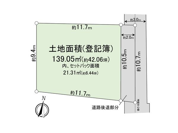 目黒区大岡山1丁目 建築条件付き土地 区画図 目黒区大岡山1丁目 建築条件付き土地 区画図