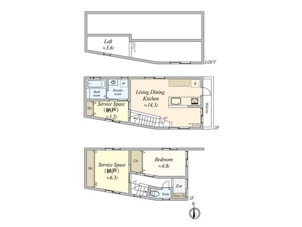 大田区北千束3丁目戸建 間取図(平面図) 大田区北千束3丁目戸建 間取図(平面図)