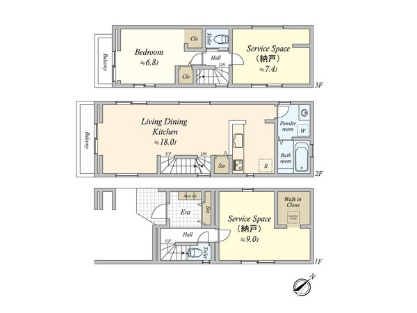 大田区東雪谷3丁目新築戸建A号棟 間取図(平面図) 大田区東雪谷3丁目新築戸建A号棟 間取図(平面図)