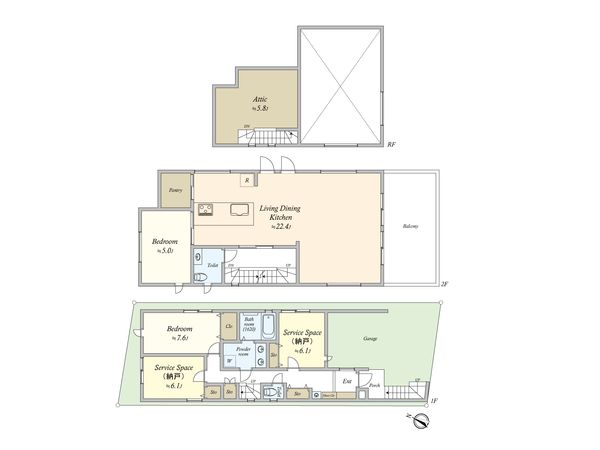 大田区南千束1丁目新築戸建A号棟 間取図(平面図) 大田区南千束1丁目新築戸建A号棟 間取図(平面図)