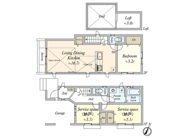大田区南雪谷4丁目新築戸建 間取図(平面図) 間取図(平面図)