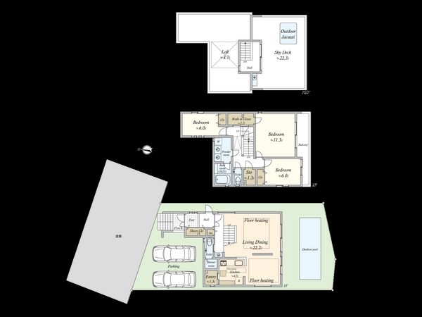 大田区久が原2丁目戸建 間取図(平面図) 大田区久が原2丁目戸建 間取図(平面図)
