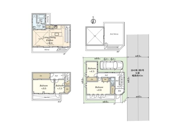 大田区上池台1丁目戸建 間取図(平面図) 大田区上池台1丁目戸建 間取図(平面図)