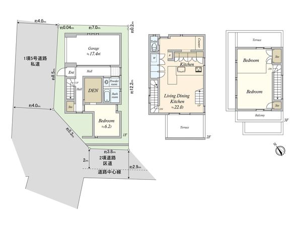 品川区旗の台5丁目戸建 間取図(平面図) 品川区旗の台5丁目戸建 間取図(平面図)