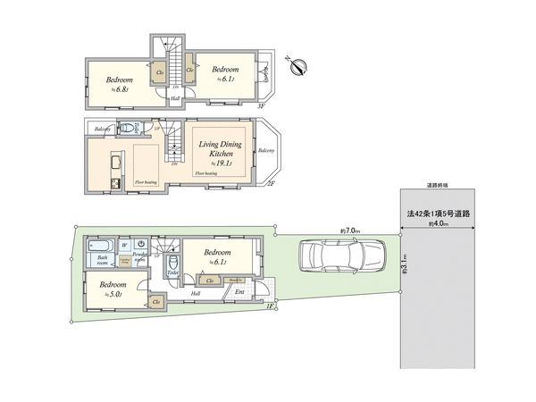 品川区旗の台5丁目戸建 間取図(平面図)