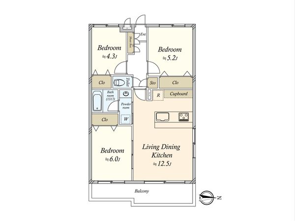 ラ・スペース東雪谷 間取図(平面図)