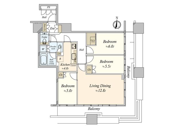 プラウドタワー東五反田 間取図(平面図)