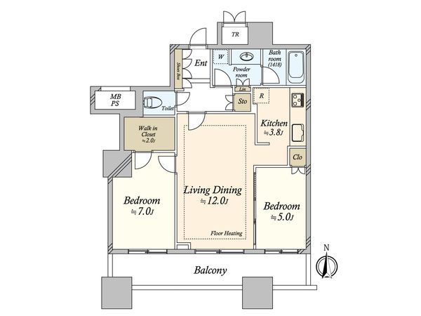 パークタワーグランスカイ 間取図(平面図)