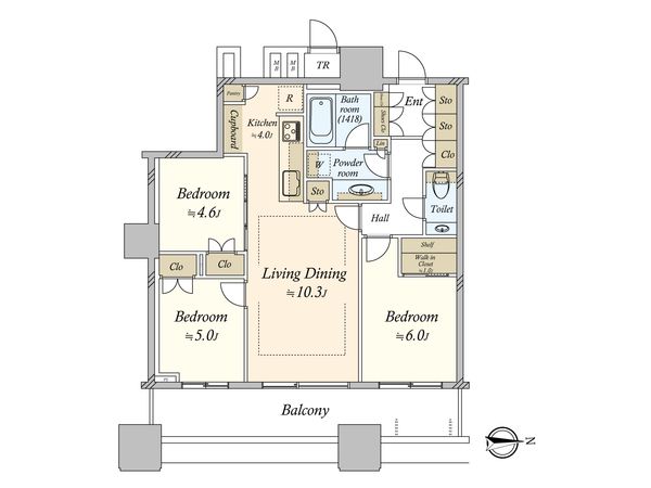 パークシティ大崎 ザタワー 間取図(平面図)