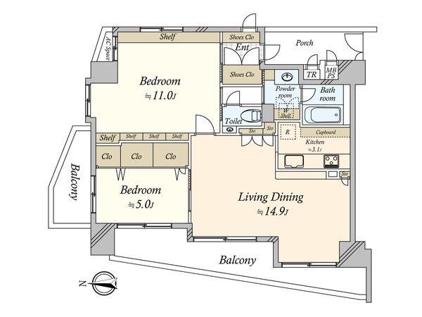 コスモ大崎ツインフォルム エクセルコート 間取図(平面図) 間取図(平面図)