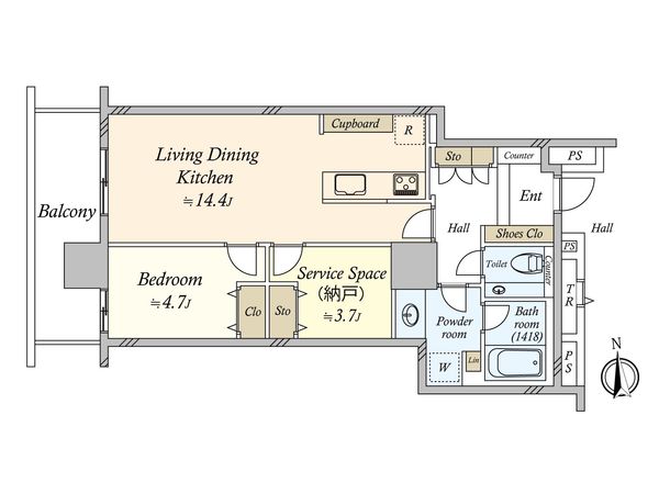 コスモポリス品川 間取図(平面図)