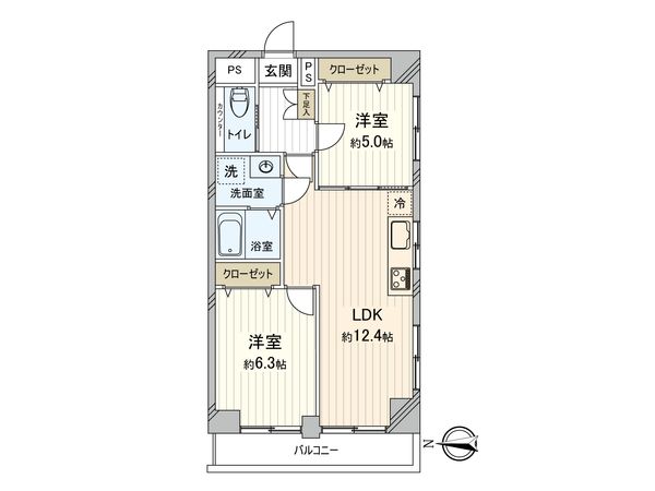 セブンスターマンション第3五反田 間取図(平面図)