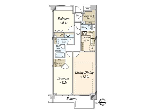 ロワプレイス島津山 間取図(平面図) ロワプレイス島津山 間取図(平面図)