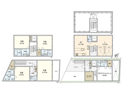 渋谷区広尾3丁目 戸建 間取図(平面図)