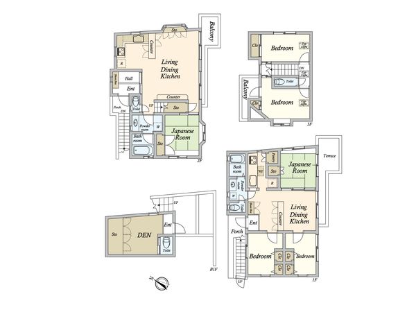 目黒区上目黒3丁目戸建 間取図(平面図)