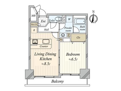 朝日広尾マンション 間取図(平面図)