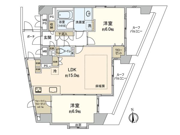 恵比寿ブルーメ 間取図(平面図)