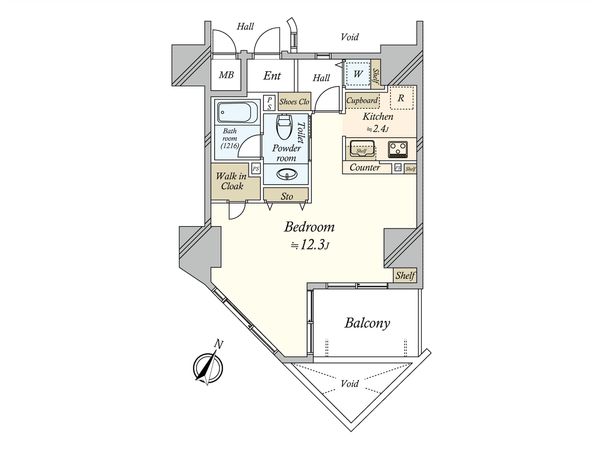 リシェ広尾 間取図(平面図)