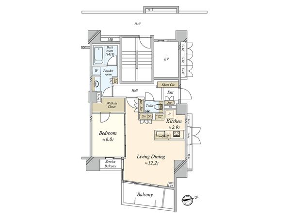 ディアナガーデン西麻布 間取図(平面図)