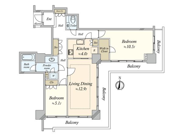恵比寿ガーデンテラス壱番館 間取図(平面図) 恵比寿ガーデンテラス壱番館 間取図(平面図)