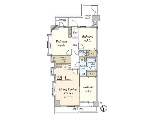 ライオンズマンション広尾南 間取図(平面図)