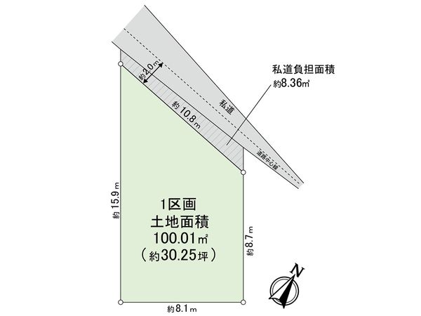 さいたま市浦和区上木崎7丁目 1区画 区画図