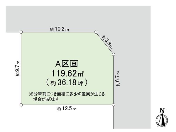 川口市大字源左衛門新田 A区画 区画図 川口市大字源左衛門新田 A区画 区画図