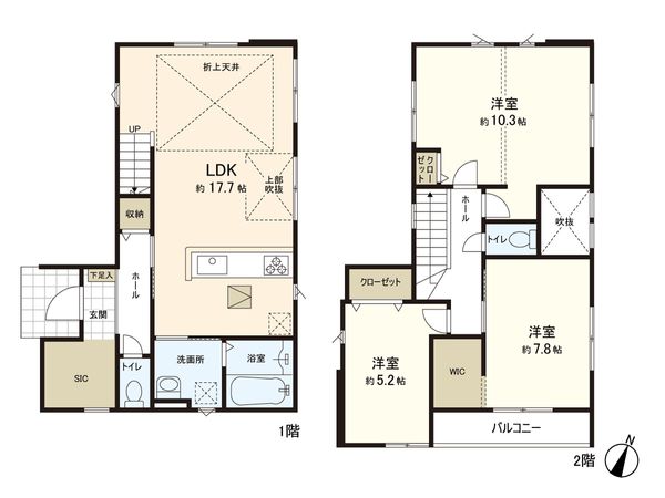さいたま市緑区大字三室 1号棟 間取図(平面図)