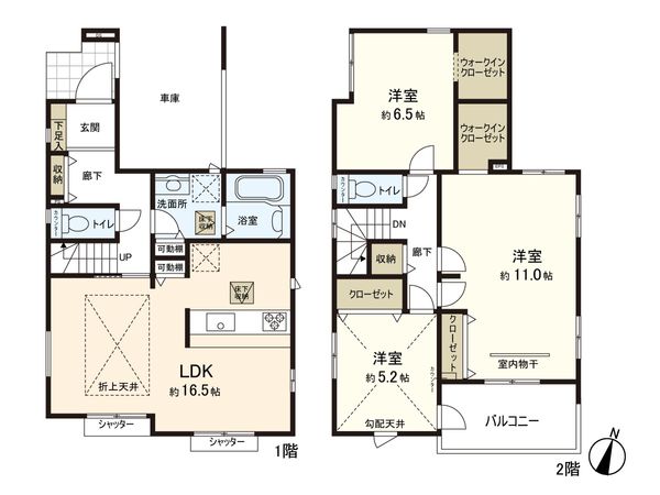 さいたま市緑区大字中尾 2号棟 間取図(平面図) さいたま市緑区大字中尾 2号棟 間取図(平面図)