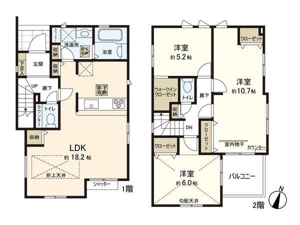 さいたま市緑区大字中尾 5号棟 間取図(平面図) さいたま市緑区大字中尾 5号棟 間取図(平面図)
